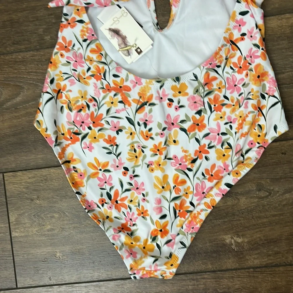NWT Jessica Simpson Sunset Multi One-Piece Swimsuit, Size M